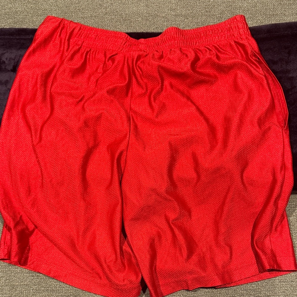 Vibrant Red Men's Athletic Shorts